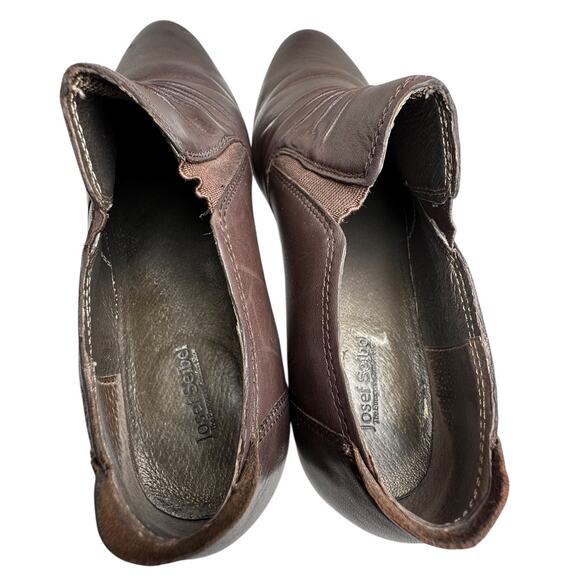 Josef Seibel Ruched Comfort Square Toe Shoes Sz 41 Low Heel Cuban SlipOn Germany - Picture 8 of 13